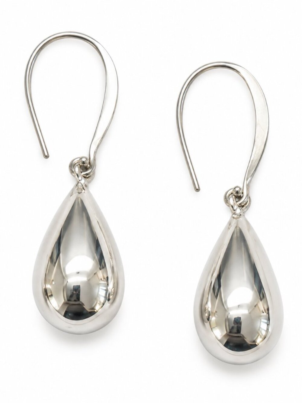 925 Sterling Silver Electroform Teardrop Dangle Earrings 1.75"